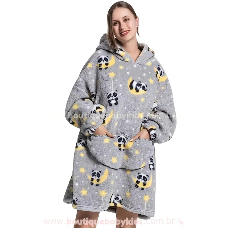 Cobertor de Vestir Adulto Panda Sonhador