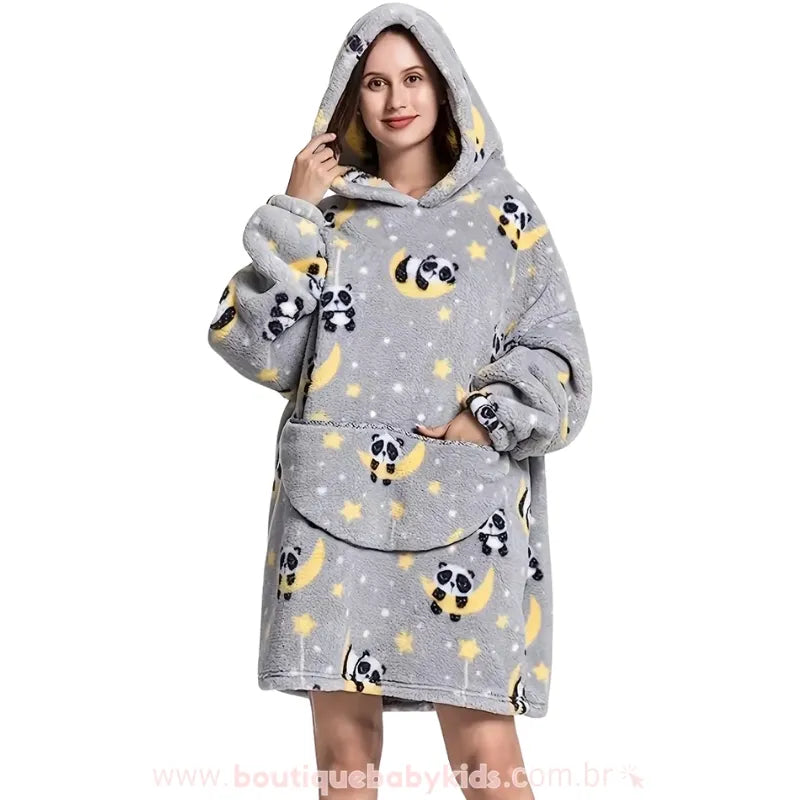 Cobertor de Vestir Adulto Panda Sonhador
