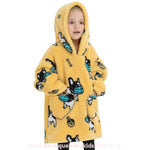 Cobertor de Vestir Infantil Bulldog Mascarado Oversized com Capuz Amarelo - Boutique Baby Kids