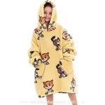 Cobertor de Vestir Infantil Cão e Gato Amarelo Oversized com Capuz - Boutique Baby Kids