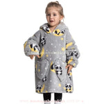 Cobertor de Vestir Infantil Ursinho Panda Sonhador Oversized Cinza com Capuz - Boutique Baby Kids