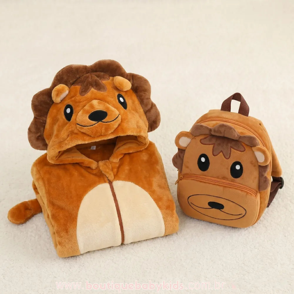 Combo – Macacão & Mochila de Leãozinho