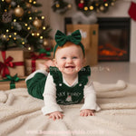 Conjunto Bebê 'My First Christmas' em Veludo Verde - Boutique Baby Kids 