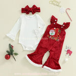 Conjunto Bebê 'My First Christmas' em Veludo Vermelho - Boutique Baby Kids 