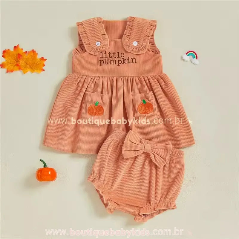 Conjunto Bebê Temático Halloween Abóbora Laranja - Little Pumpkin - Boutique Baby Kids