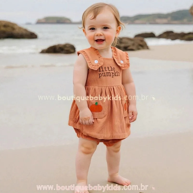 Conjunto Bebê Temático Halloween Abóbora Laranja - Little Pumpkin - Boutique Baby Kids
