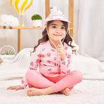 Conjunto de Praia Infantil Summer Peaches com Chapéu Rosa - Boutique Baby Kids