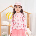 Conjunto de Praia Infantil Summer Peaches com Chapéu Rosa - Boutique Baby Kids
