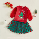 Conjunto Infantil Natalino 'Merry Christmas' com Saia Tule - Boutique Baby Kids