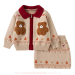 Conjunto Infantil de Natal em Tricot com Ursinhos - Boutique Baby Kids