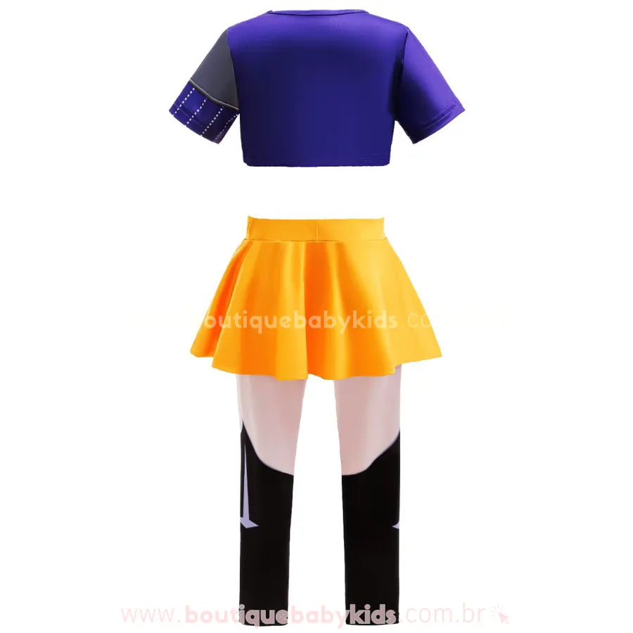 Parte de trás da Fantasia Infantil Guerreiras do K-pop Mira