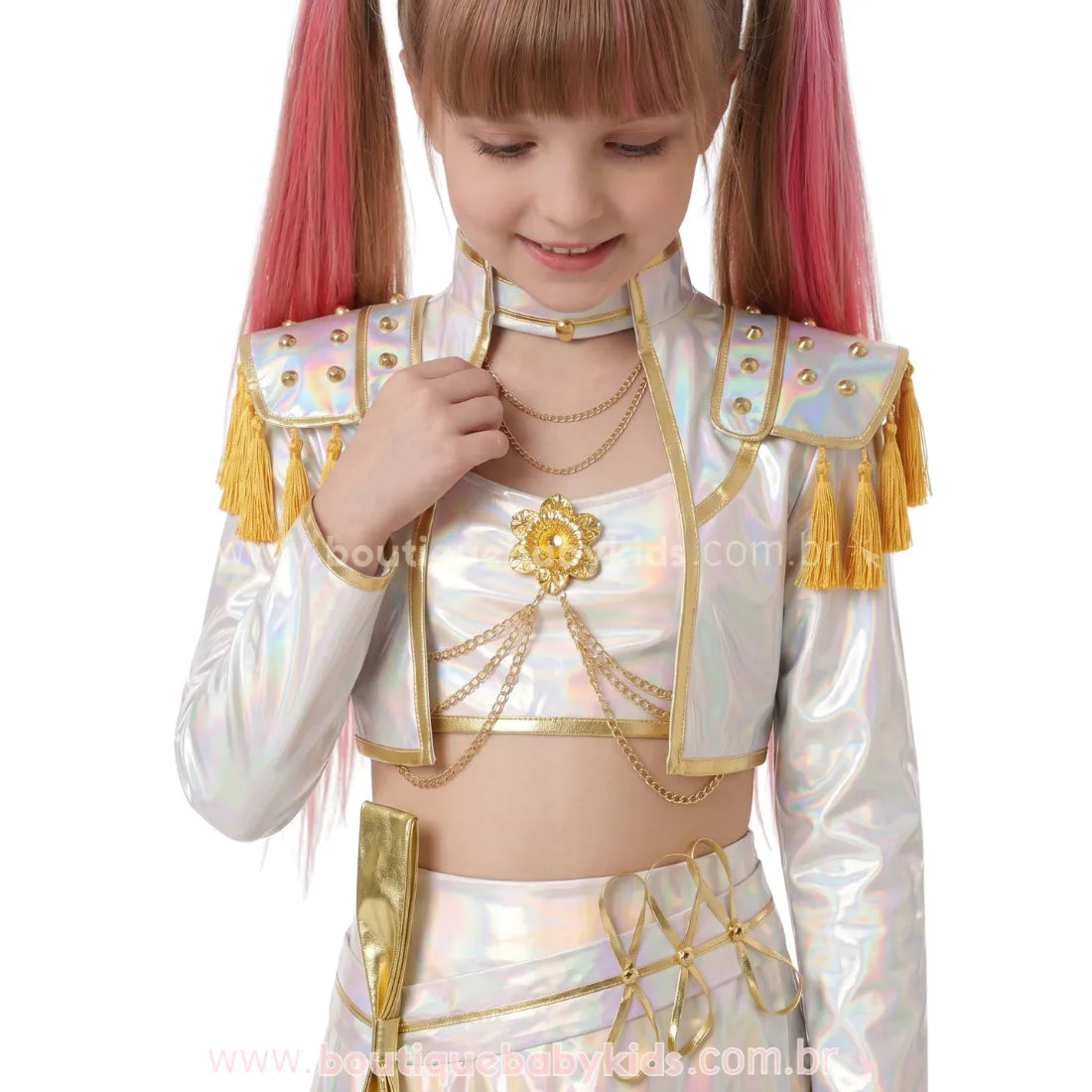 Fantasia Infantil Guerreiras do K-pop Mira Hologram Luxo - Edição Limitada 