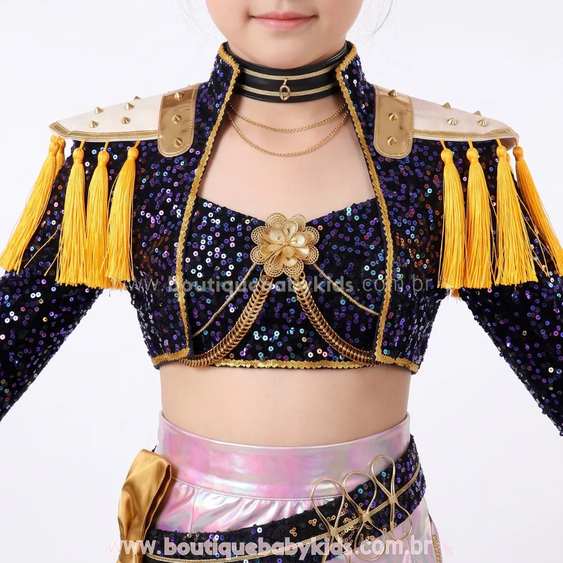 Fantasia Infantil Guerreiras do K-pop Mira Huntrix com Paetês Luxo - Boutique Baby Kids