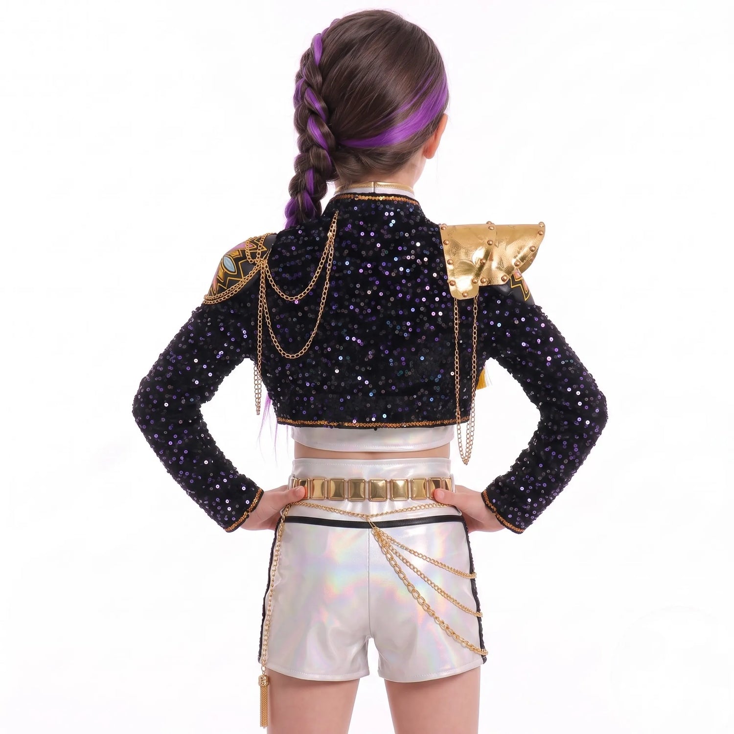 Fantasia Infantil Guerreiras do K-pop Rumi Huntrix com Paetês Luxo - Boutique Baby Kids
