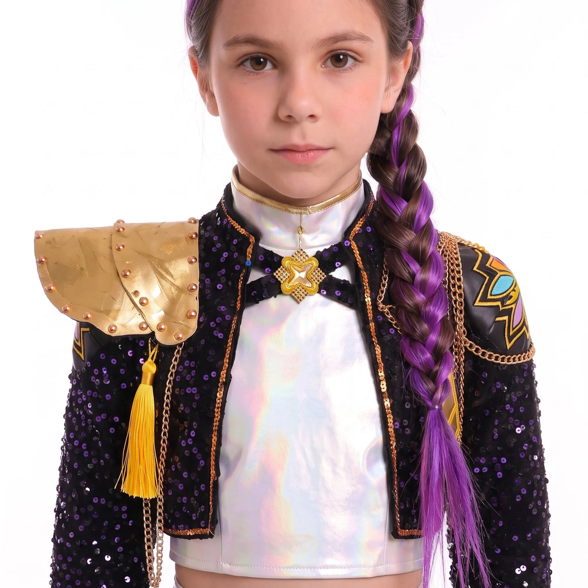Fantasia Infantil Guerreiras do K-pop Rumi Huntrix com Paetês Luxo - Boutique Baby Kids
