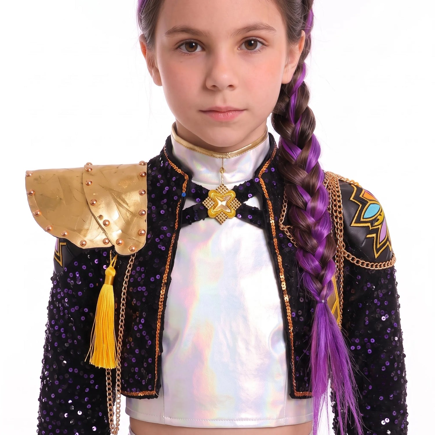 Fantasia Infantil Guerreiras do K-pop Rumi Huntrix com Paetês Luxo - Boutique Baby Kids