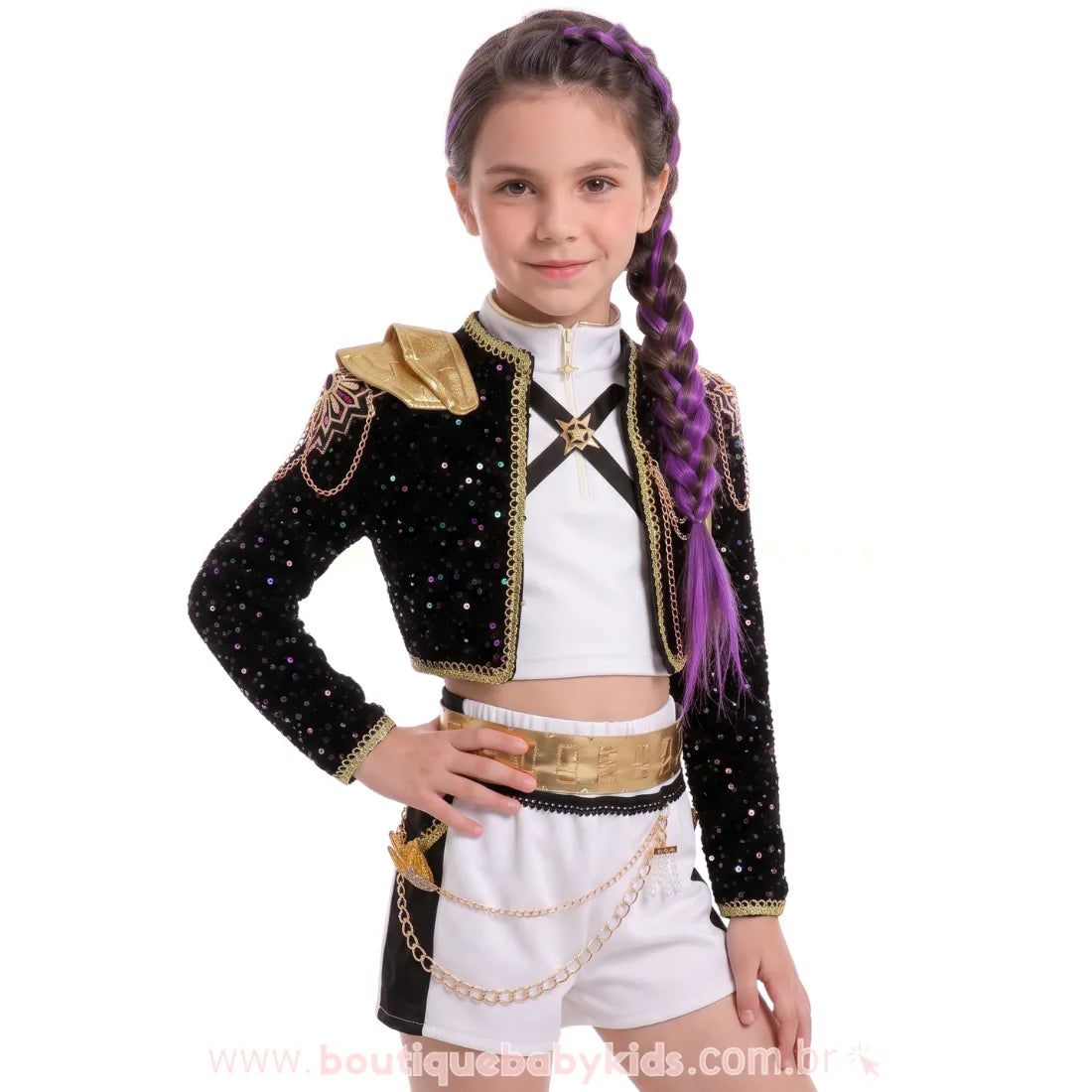 Fantasia Infantil Guerreiras do K-pop Rumi Huntrix Onyx - Boutique Baby Kids