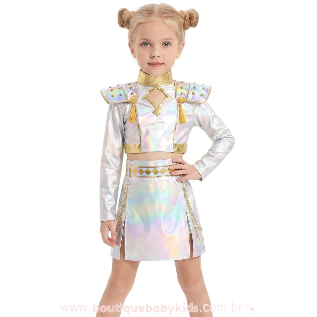 Fantasia Infantil Guerreiras do K-pop Zoey Hologram Luxo - Edição Limitada - Boutique Baby Kids