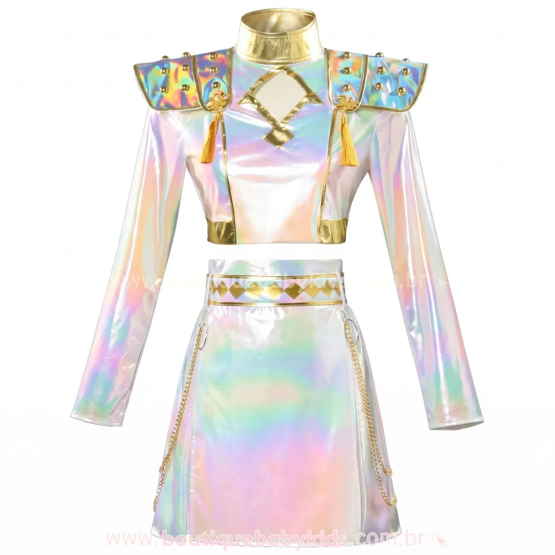 Fantasia Infantil Guerreiras do K-pop Zoey Hologram Luxo - Edição Limitada - Boutique Baby Kids