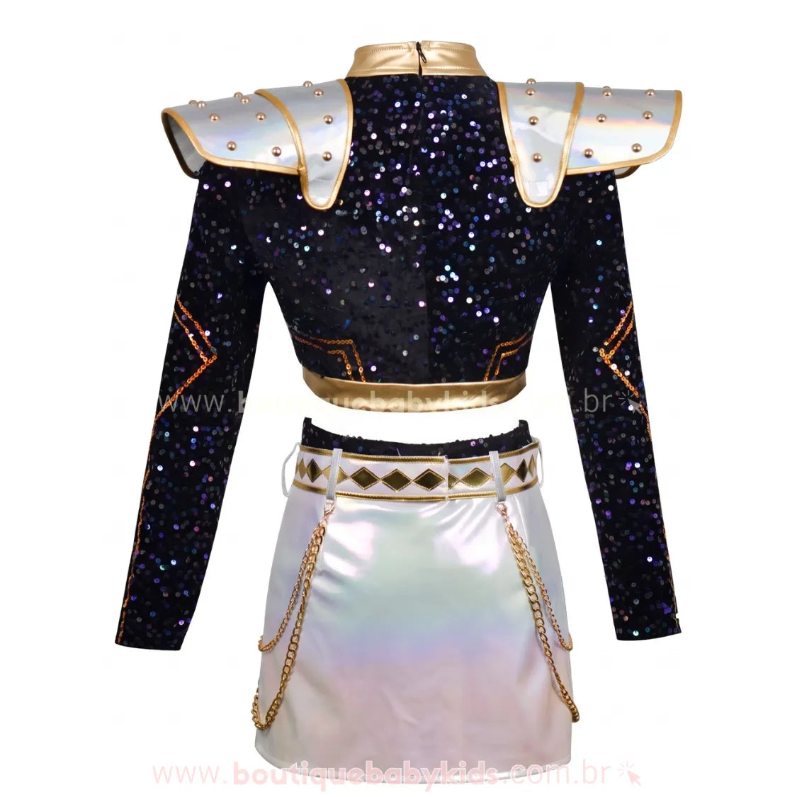 Fantasia Infantil Guerreiras do K-pop Zoey Huntrix com Paetês Luxo - Edição Limitada - Boutique Baby Kids