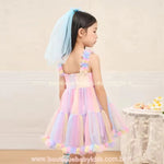 Vestido Infantil Tule Arco-Íris Pastel Multicor - Boutique Baby Kids