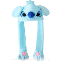 Gorro Stitch interativo azul claro com patinhas em formato de coração e orelhas caídas - Boutique Baby Kids