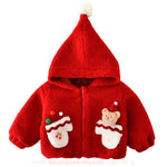 Jaqueta Bebê Natalina Pelúcia Vermelha com Capuz - Boutique Baby Kids