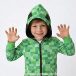 Jaqueta Infantil Minecraft Creeper com Capuz - Boutique Baby Kids