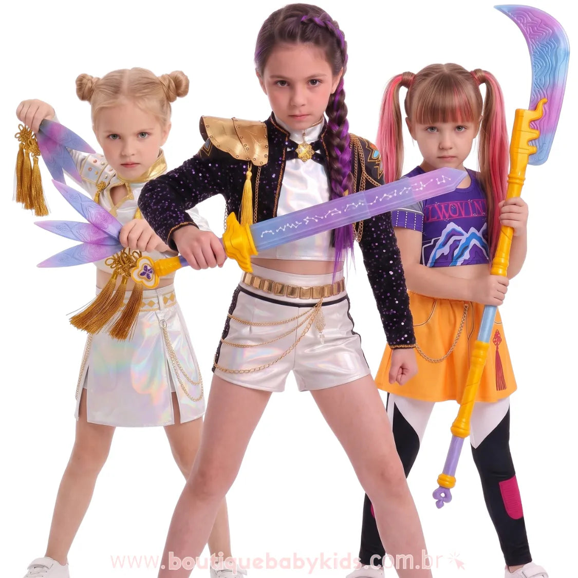 Kit Completo Armas Guerreiras do K-pop Huntrix | Espada, Lança e Adagas - Boutique Baby Kids