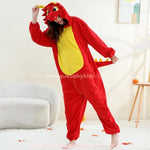Macacão Adulto Kigurumi Fantasia de Dragão de Fogo Vermelho - Boutique Baby Kids