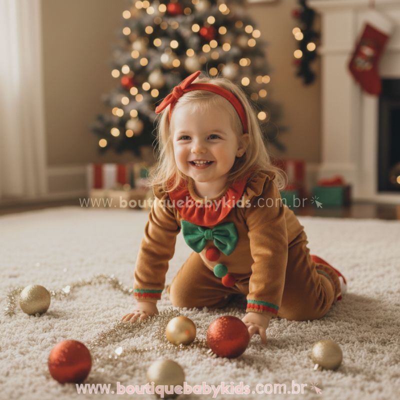 Macacão Bebê Temático Biscoitinho de Gengibre Natalino - Boutique Baby Kids