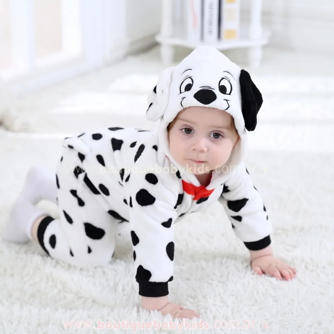 Macacão Bebê Fantasia de Cachorrinho 101 Dálmatas - Boutique Baby Kids