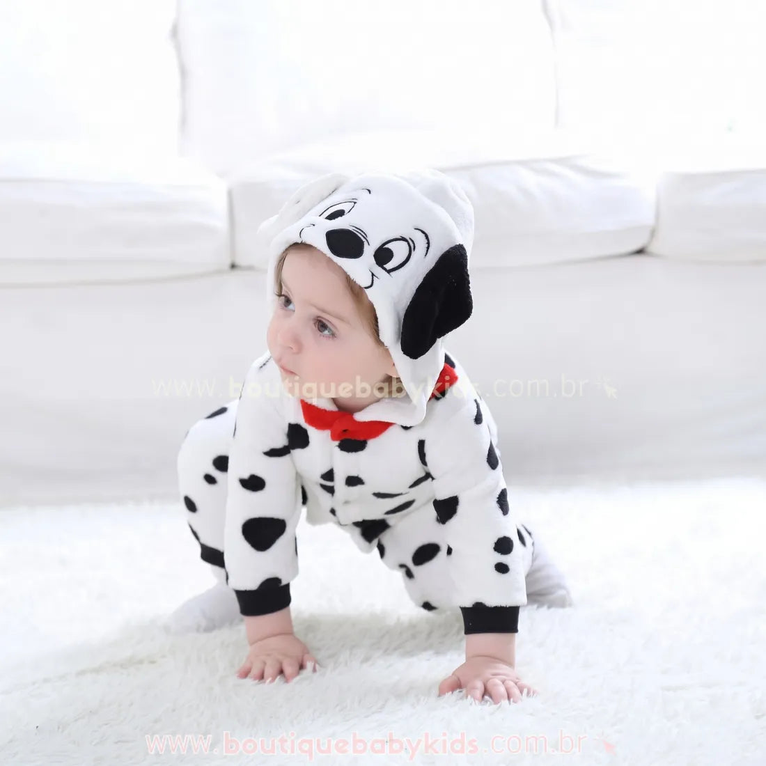 Macacão Bebê Fantasia de Cachorrinho 101 Dálmatas - Boutique Baby Kids