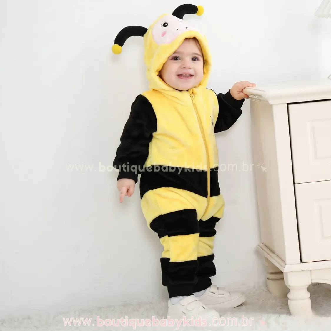 Macacão Bebê Fantasia de Bichinho Abelhinha - Boutique Baby Kids