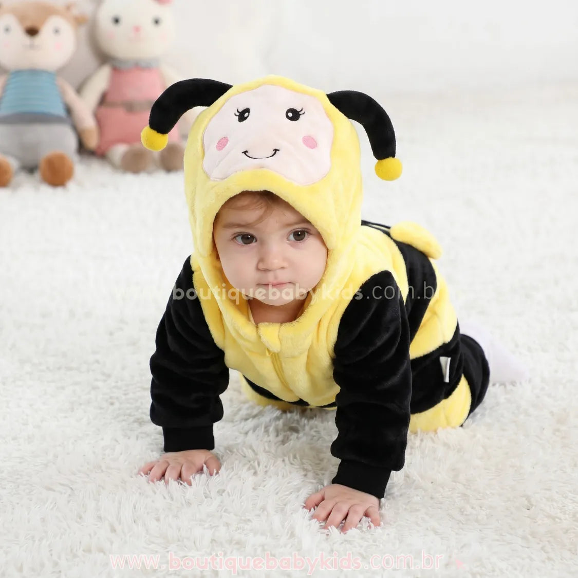 Macacão Bebê Fantasia de Bichinho Abelhinha - Boutique Baby Kids