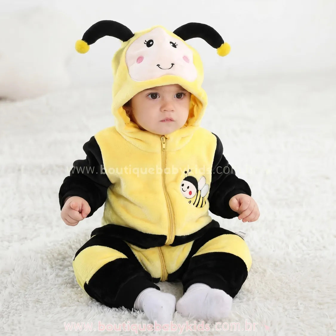 Macacão Bebê Fantasia de Bichinho Abelhinha - Boutique Baby Kids