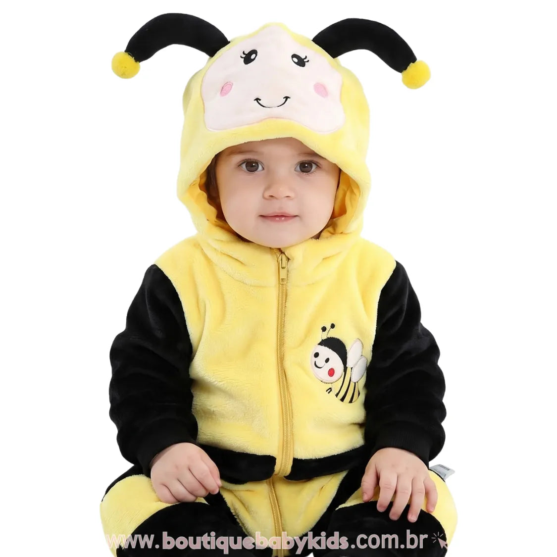 Macacão Bebê Fantasia de Bichinho Abelhinha - Boutique Baby Kids