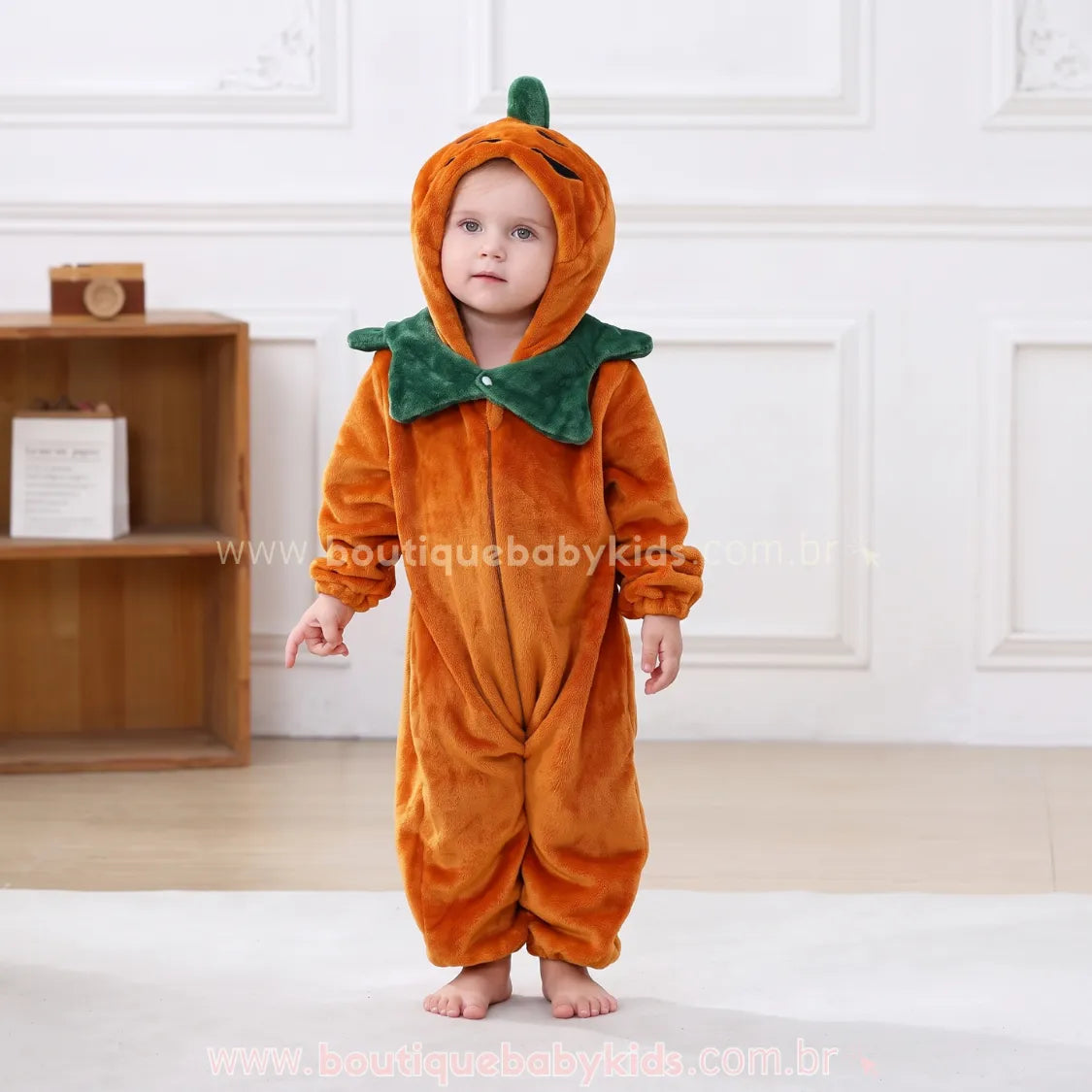 Macacão Bebê Fantasia Abóborinha do Halloween - Boutique Baby Kids