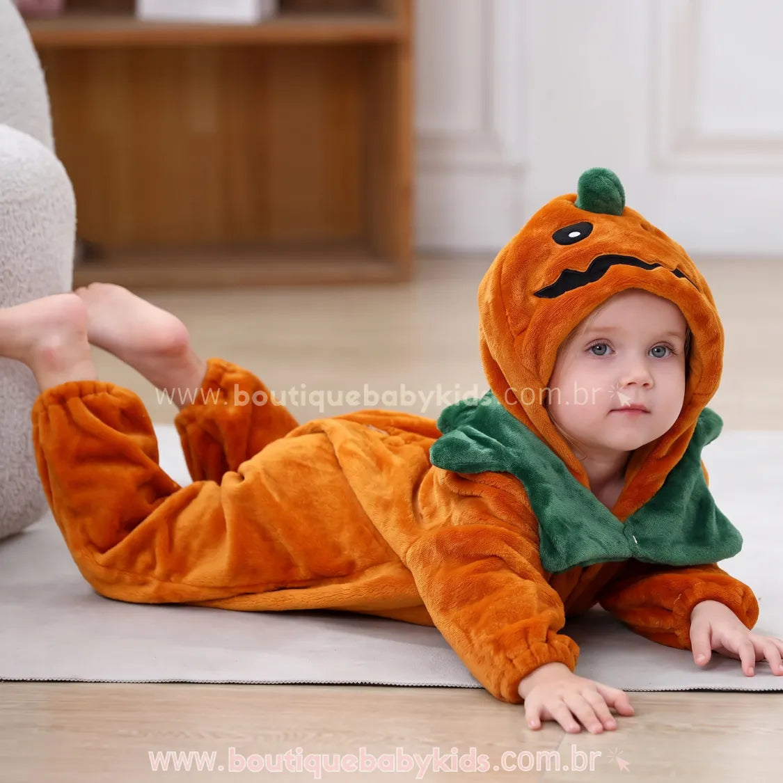 Macacão Bebê Fantasia Abóborinha do Halloween - Boutique Baby Kids