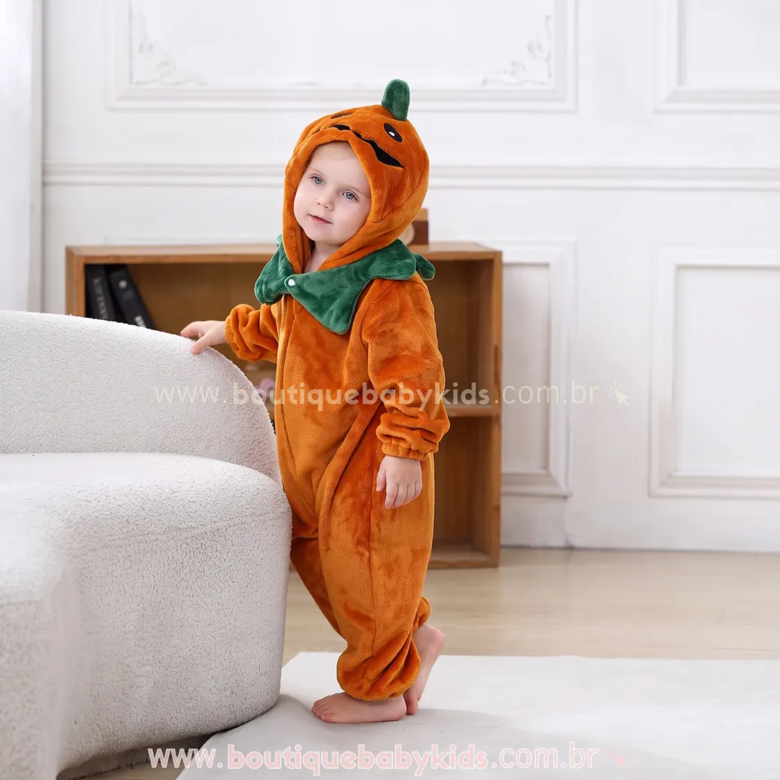 Macacão Bebê Fantasia Abóborinha do Halloween - Boutique Baby Kids