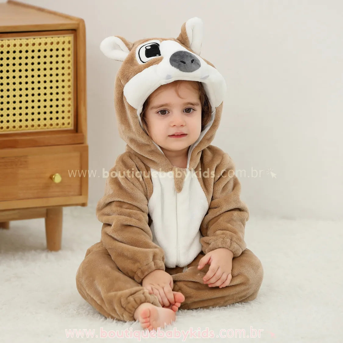 Macacão Bebê Fantasia Bicho-Preguiça - Boutique Baby Kids