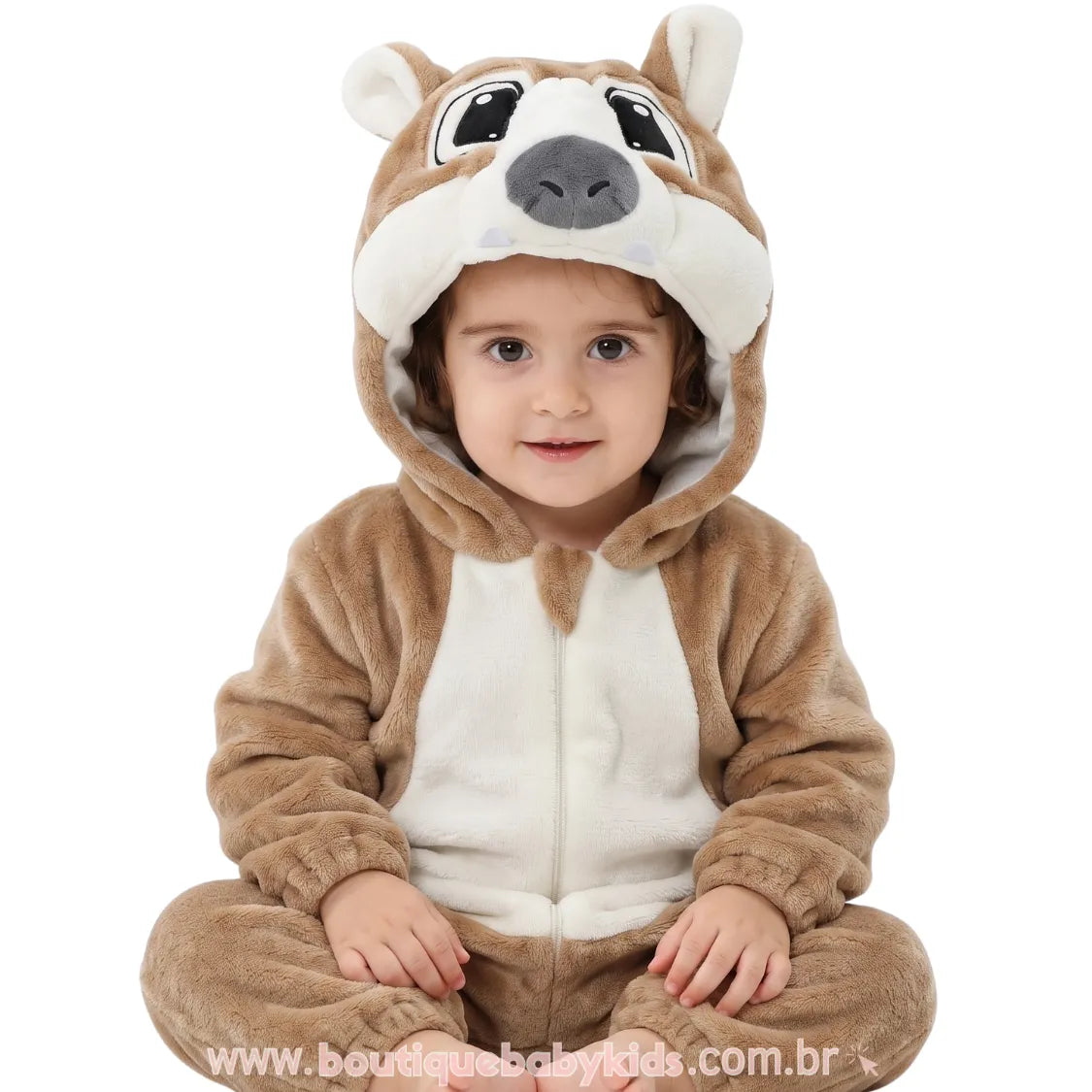 Macacão Bebê Fantasia Bicho-Preguiça - Boutique Baby Kids