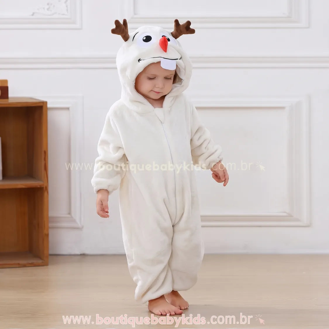 Macacão Bebê Fantasia de Bonequinho de Neve - Boutique Baby Kids