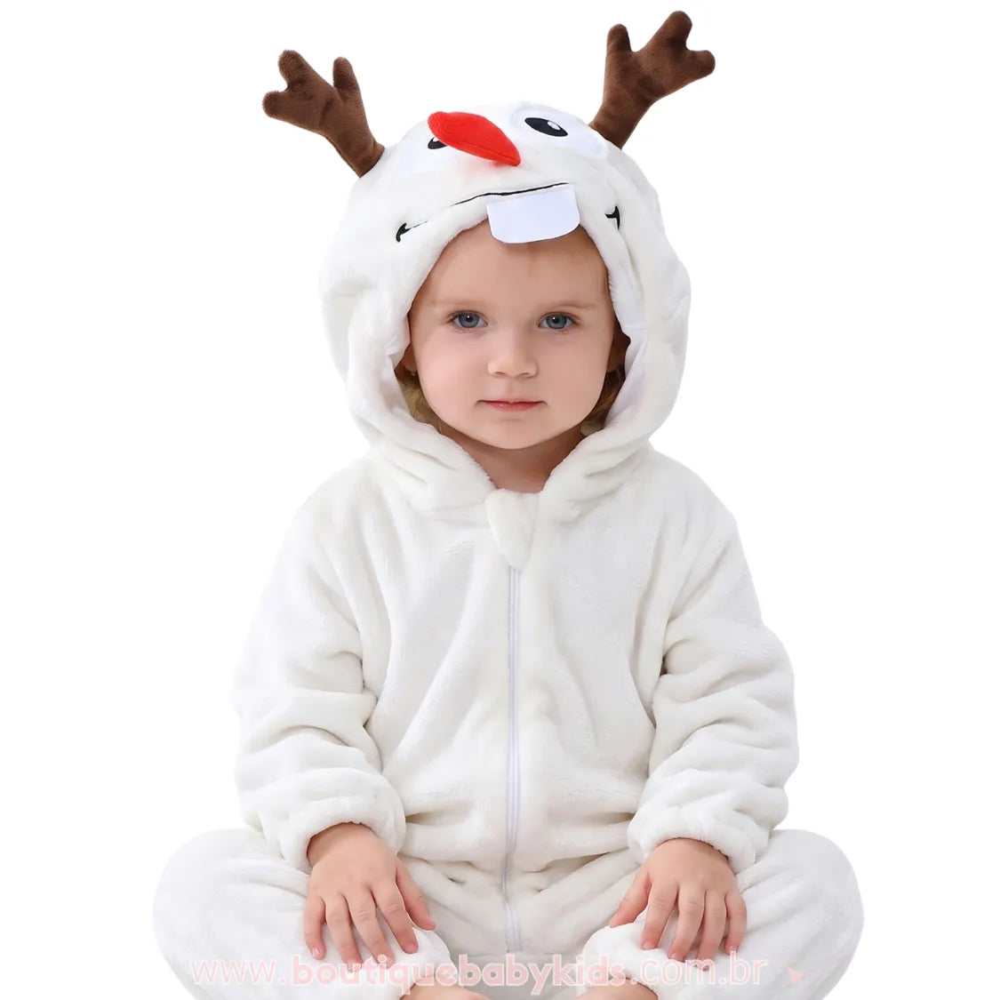 Macacão Bebê Fantasia de Bonequinho de Neve - Boutique Baby Kids