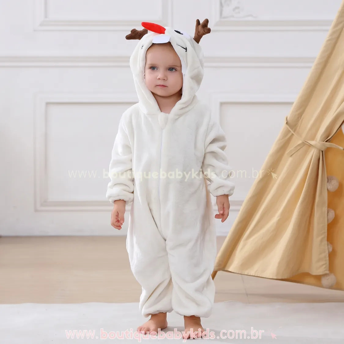 Macacão Bebê Fantasia de Bonequinho de Neve - Boutique Baby Kids
