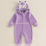 Macacão Bebê Fantasia Boo Monstros S.A. com Capuz Temático Lilás - Boutique Baby Kids