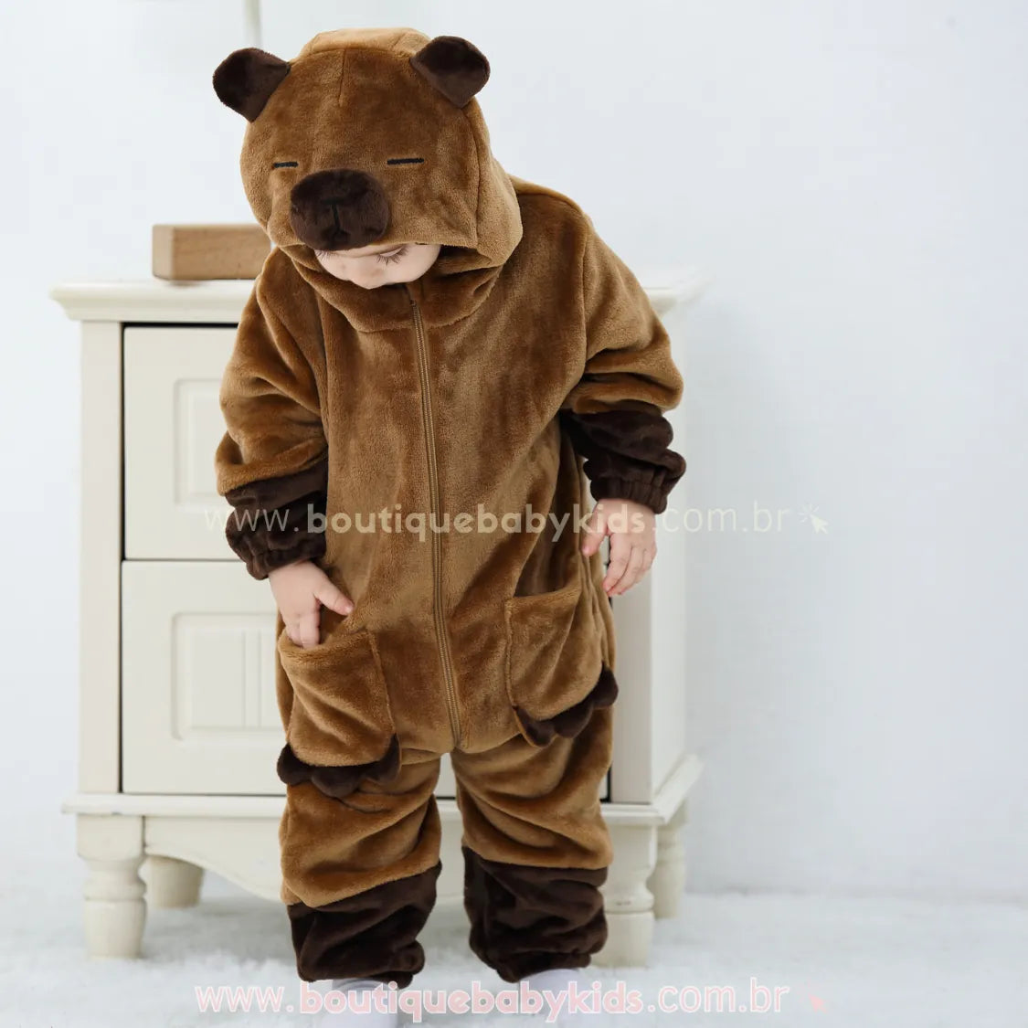 Macacão Bebê Fantasia Bichinho Capivara - Boutique Baby Kids