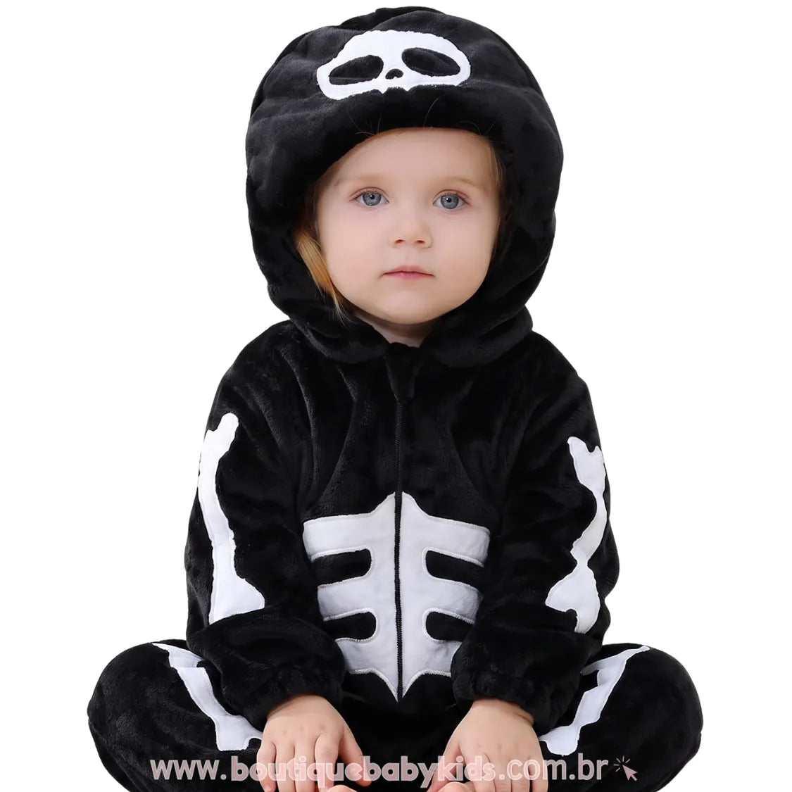 Macacão Bebê Fantasia Caveirinha do Halloween - Boutique Baby Kids