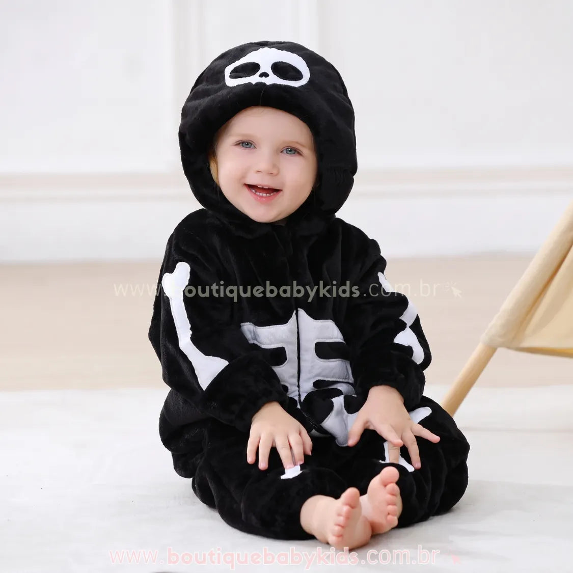Macacão Bebê Fantasia Caveirinha do Halloween - Boutique Baby Kids