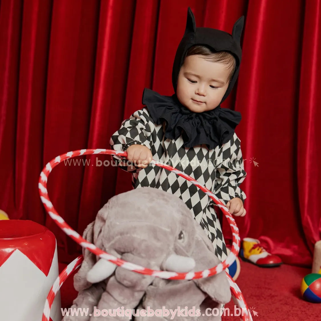 Macacão Bebê Fantasia Circus Arlequim